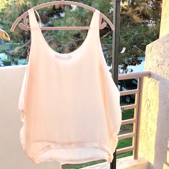 Zara Basic Light Pink Wide Layered Tank Top - Picture 2 of 3